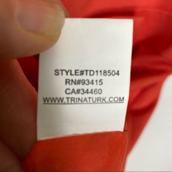 Trina Turk Bow Front Coral Waldron Dress 4 - Picture 12 of 13